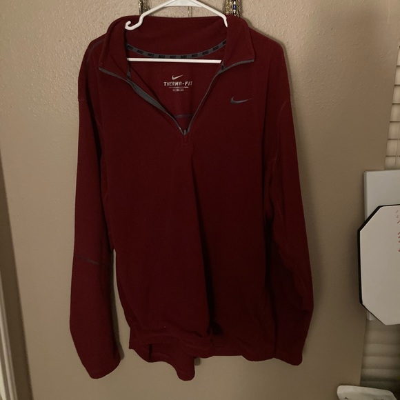 Nike Maroon / Burgundy 3/4 Zip Fleece Pullover, XXL - Picture 1 of 3